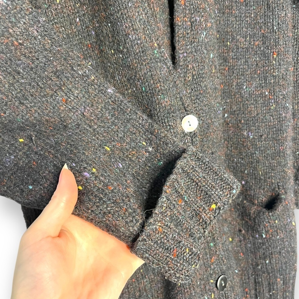 Vintage 100% Shetland Wool Sweater Size Medium Purple Speckled Retro 80s - Picture 4 of 6